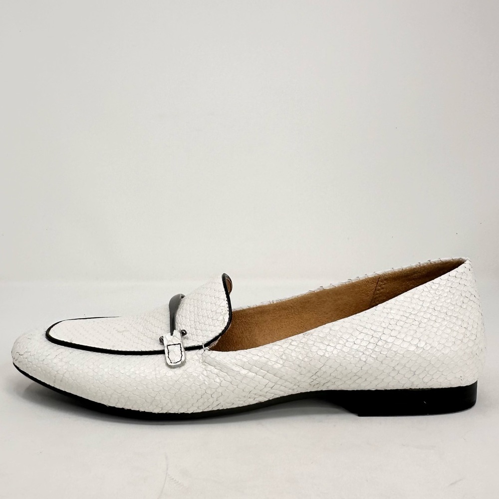 Naturalizer Womens EMILINE Leather Loafers White Snake - Picture 3 of 15